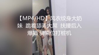 【MP4/HD】风衣纹身大奶妹  跪着舔弄大屌  扶腰后入爆插 骑乘位打桩机