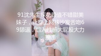 91沈先生探花颜值不错甜美妹子，让穿上网袜沙发舌吻69舔逼，后入性感大屁股大力撞击