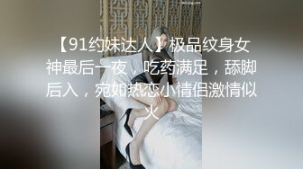 【91约妹达人】极品纹身女神最后一夜，吃药满足，舔脚后入，宛如热恋小情侣激情似火